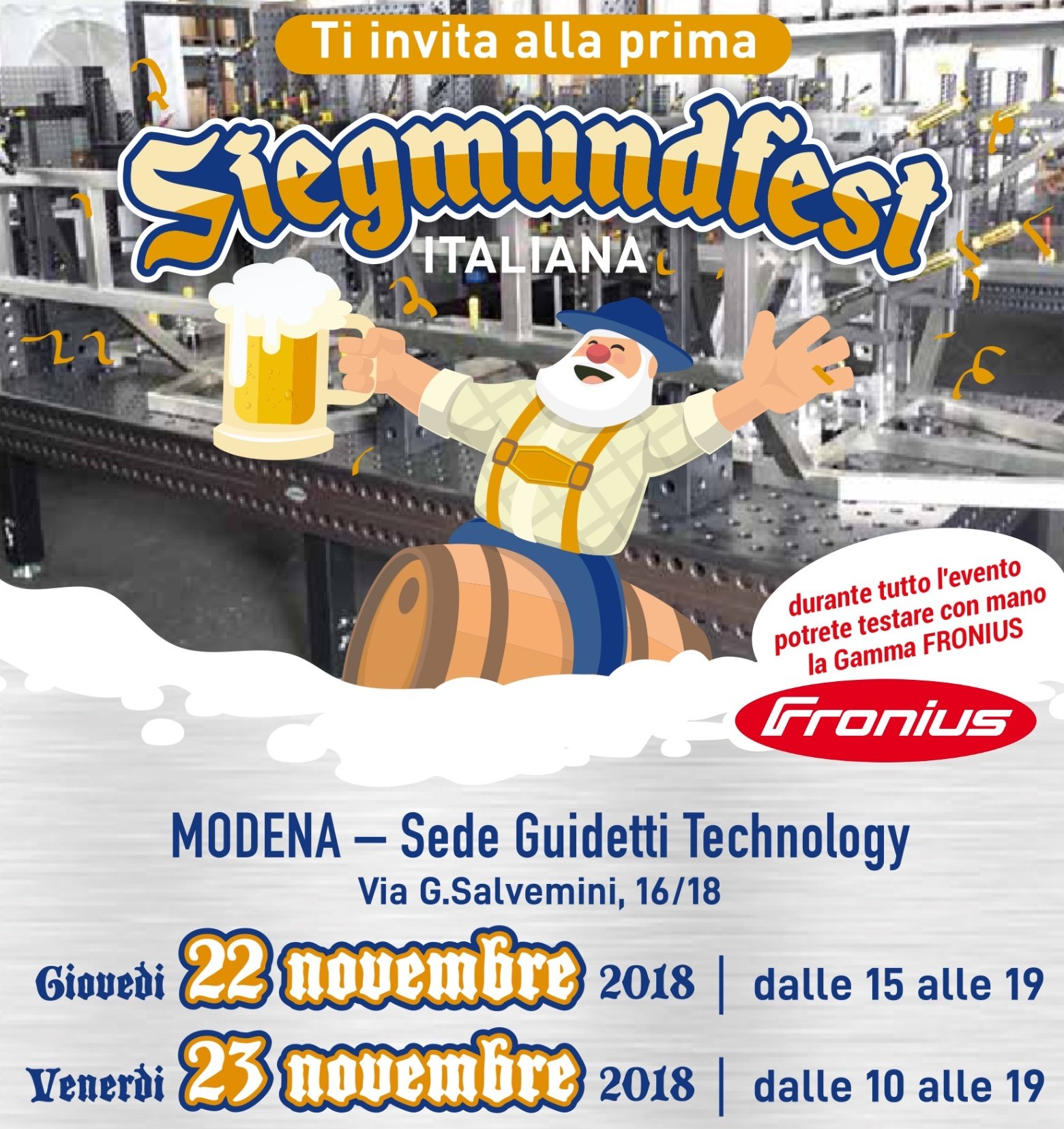 Evento saldatura | Siegmundfest : Modena 22 e 23 novembre 2018